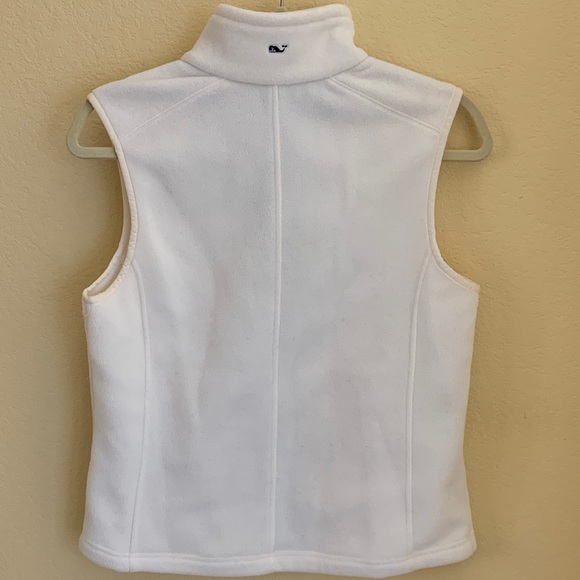 Vineyard Vines Martha's Vineyard White Fleece Zip Up Size Small Vest - Picture 2 of 5